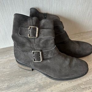 Paul Green Suede Slouchy Moto Biker Boots